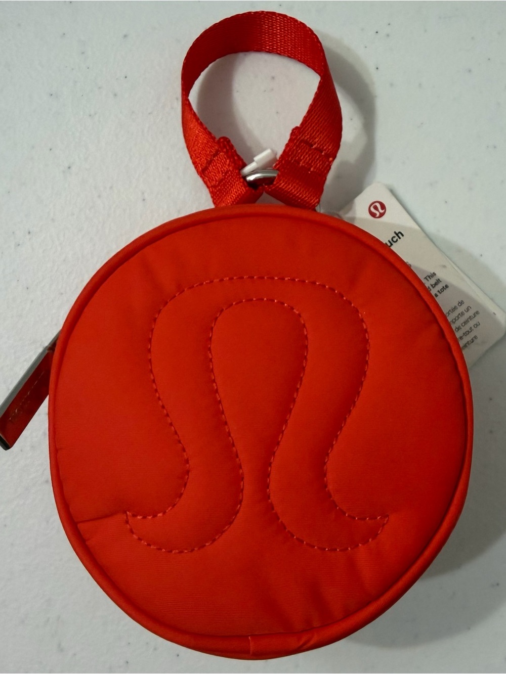lululemon athletica Bright Red Round Zip Pouch with Carry Loop